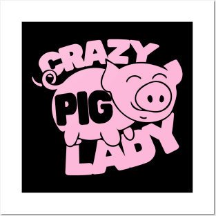 Crazy Pig lady Posters and Art